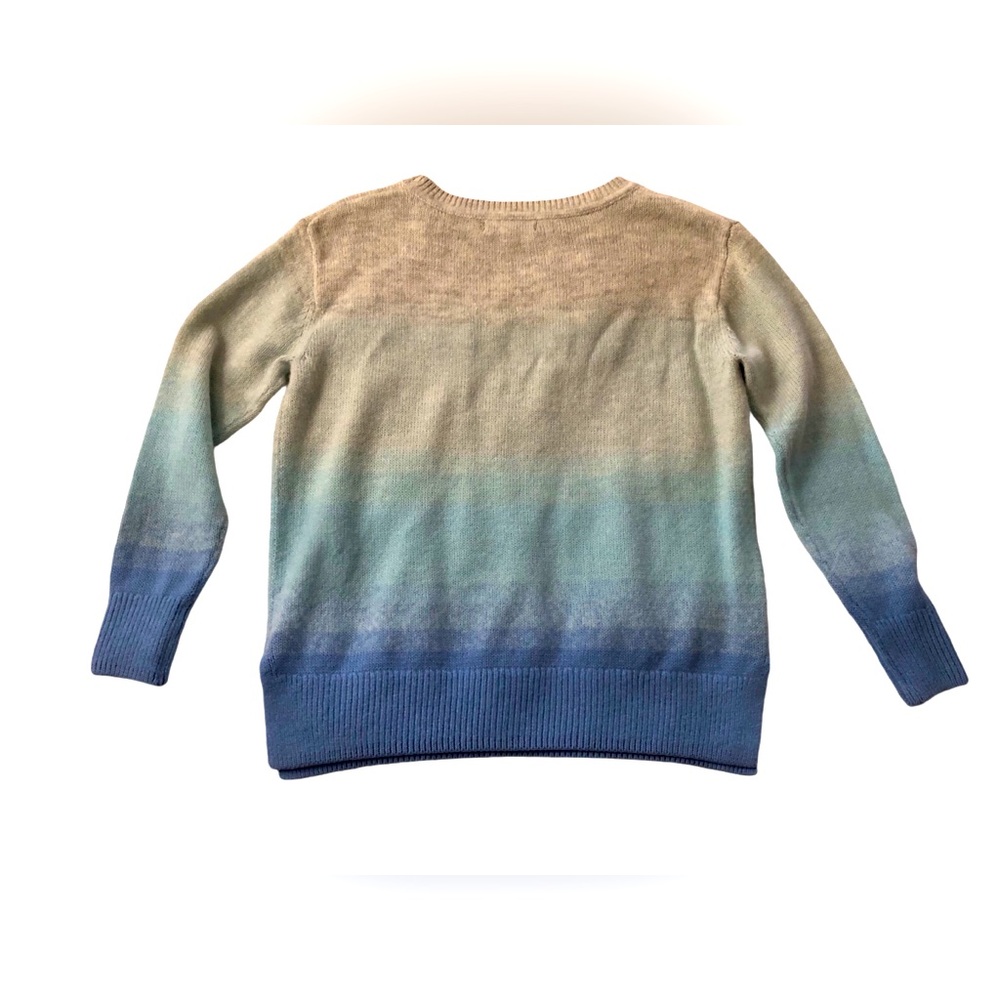 Banana Republic Ombré Crew Neck Sweater Grey/ Blue Sz S